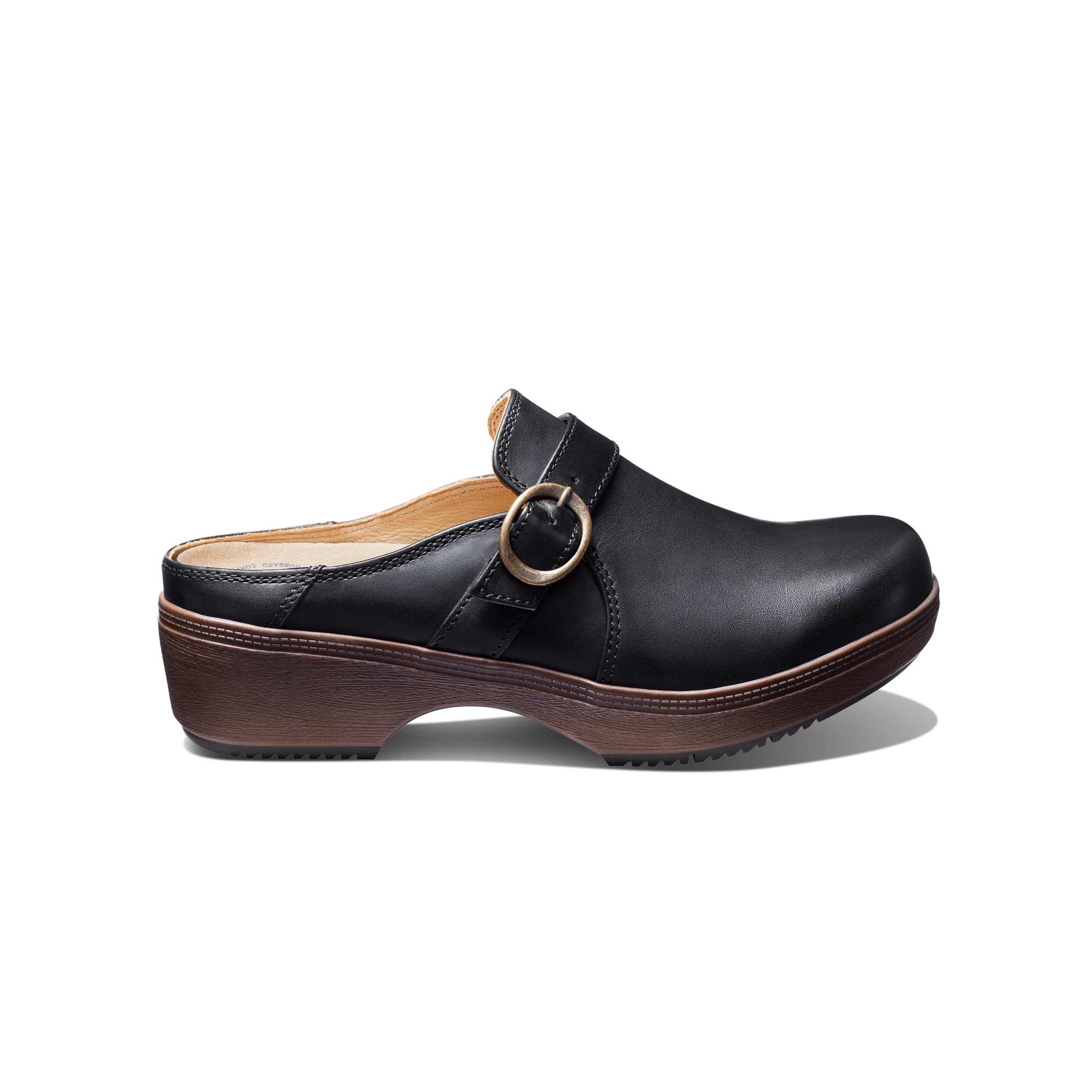 Black leather clogs shop
