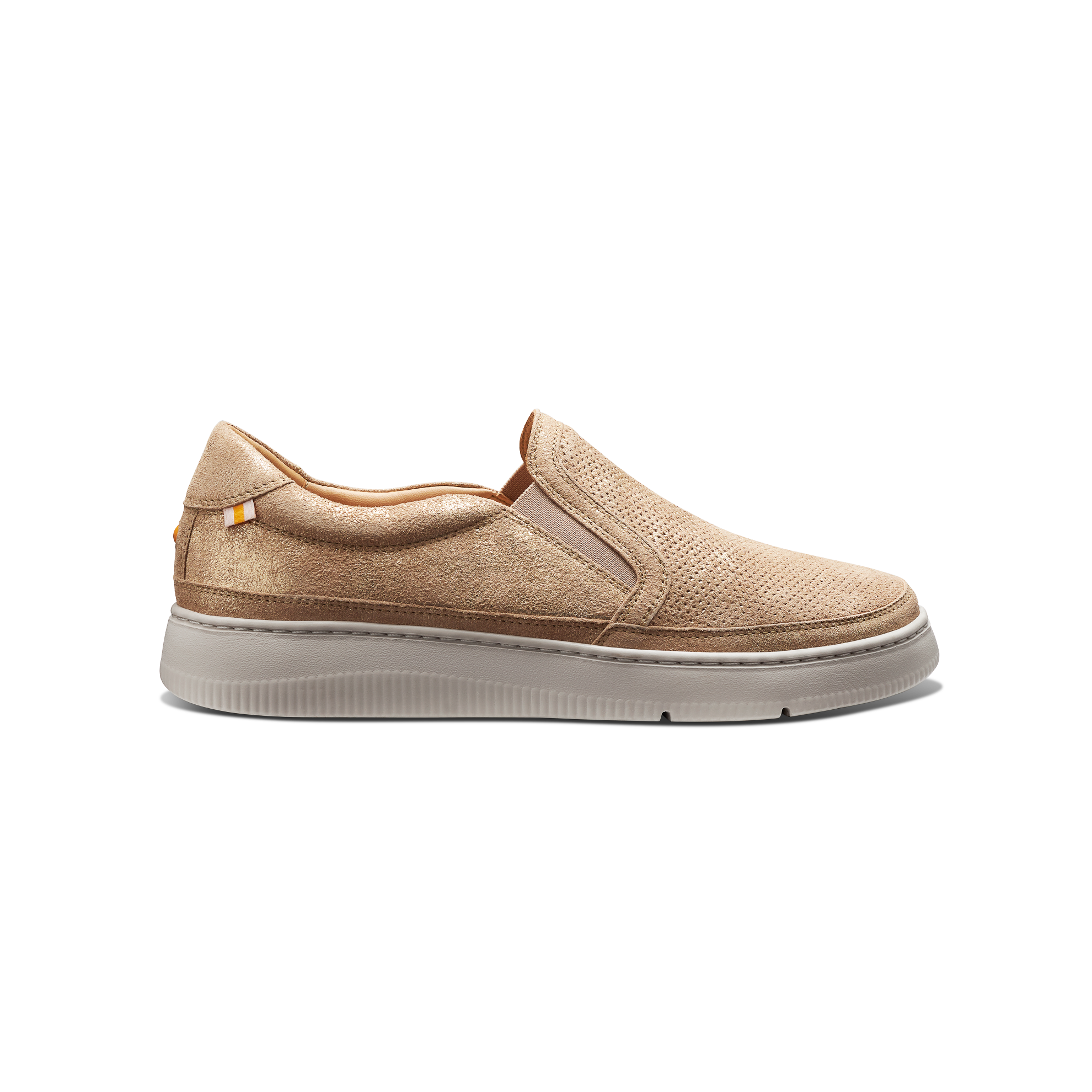 Women's Featherlight Laguna Slip-On | Gold Metallic Suede – Samuel