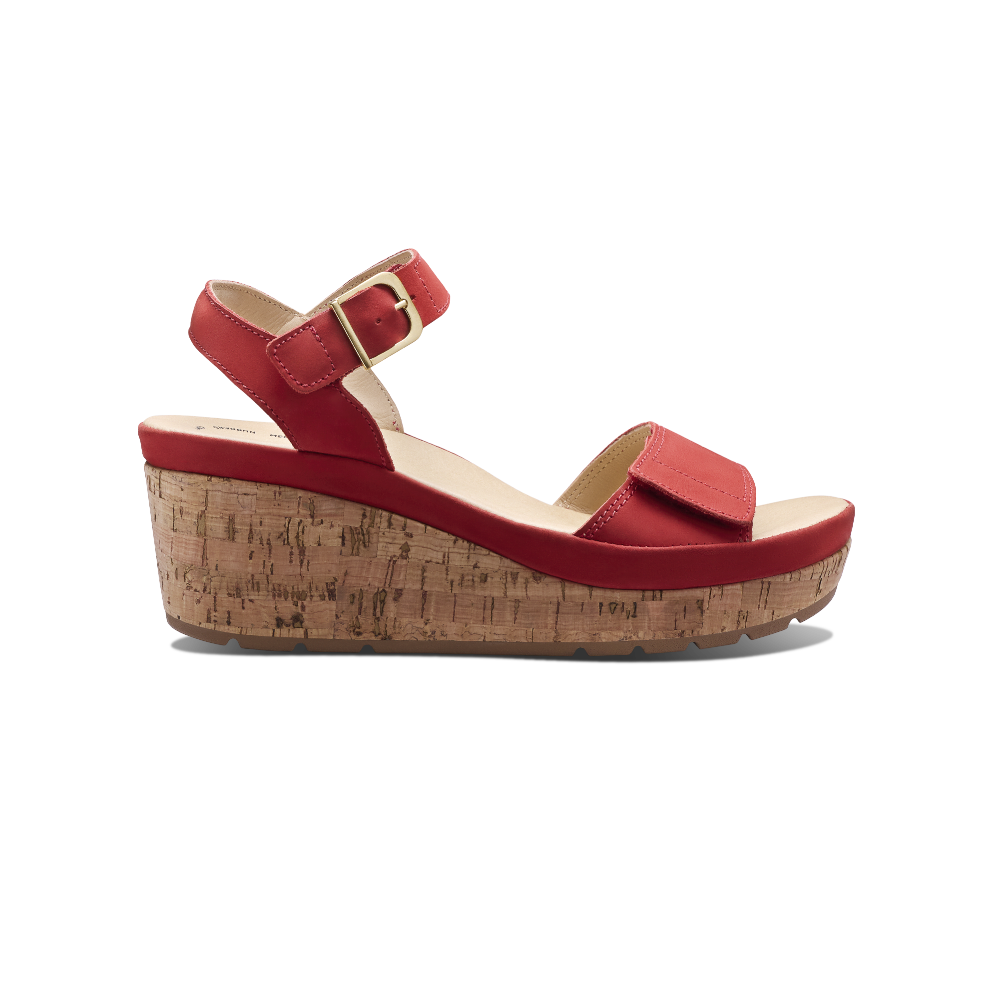 Women's Portola Two Strap Wedge | Red Nubuck – Samuel Hubbard