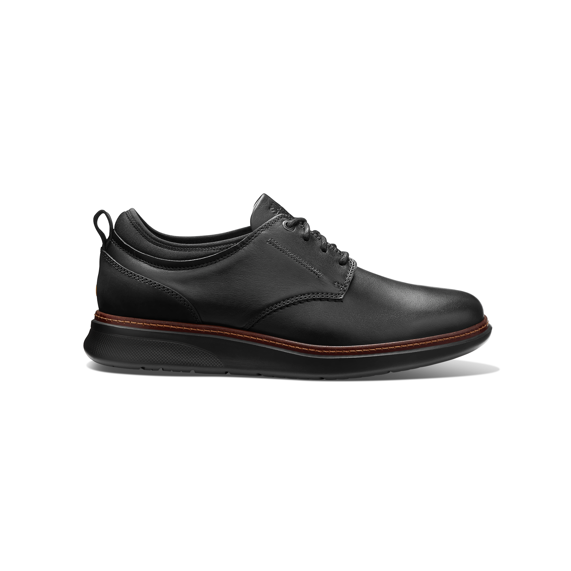 Mens black leather sole fashion shoes