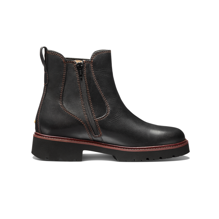Van Ness Chelsea Boot Black Leather profile with zipper