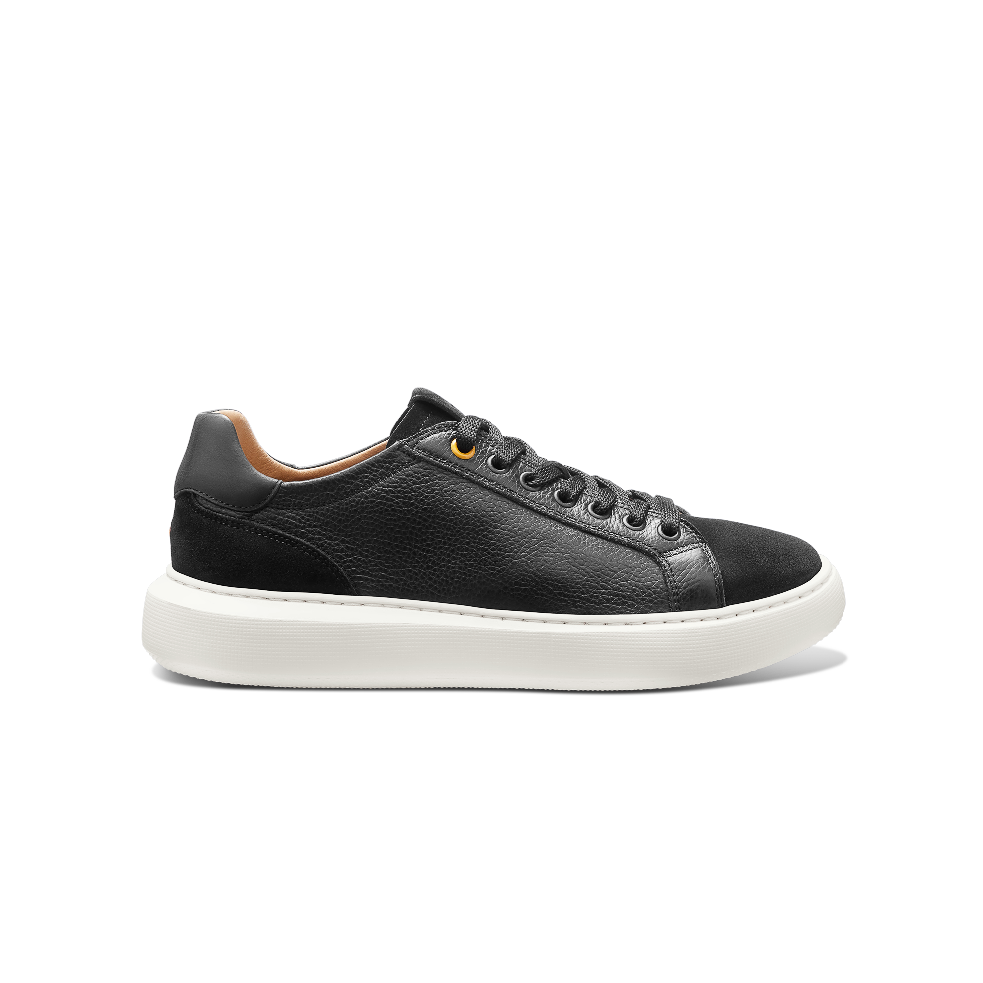 Women s Sunset Sneaker Black Leather on White Sole Samuel Hubbard