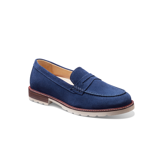 Tailored Traveler Classic Penny Loafer navy suede