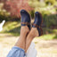 Cascade clog navy leather lifestyle