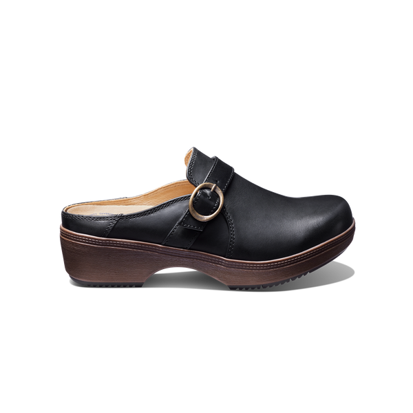Women s Cascade Clog Black Leather Samuel Hubbard