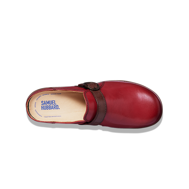 Women's Cascade Clog red leather overhead