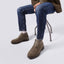 A person wearing the featherlight chukka