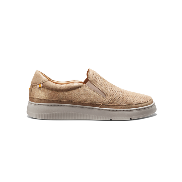 Women's Featherlight Laguna Slip-On | Gold Metallic Suede – Samuel