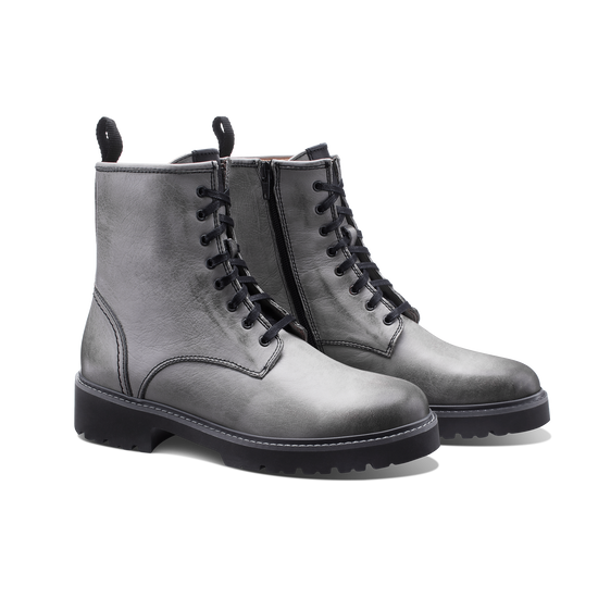 Grey hot sale leather boot