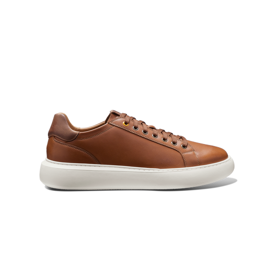 Sunset Men's Modern Leather Sneakers Tan Leather profile