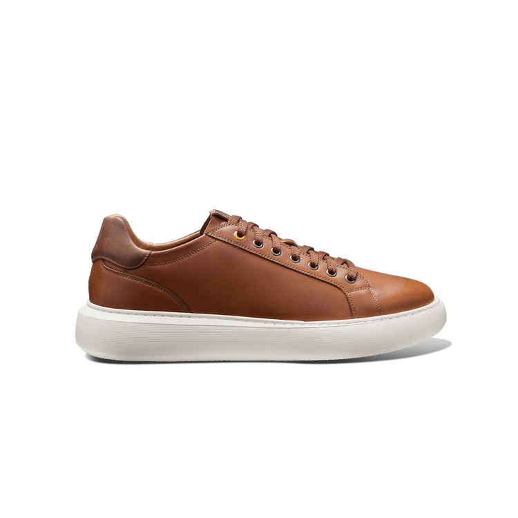 Sunset Men's Modern Leather Sneakers Tan Leather profile