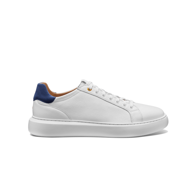  Sunset Men's Modern Leather Sneakers White Leather profile