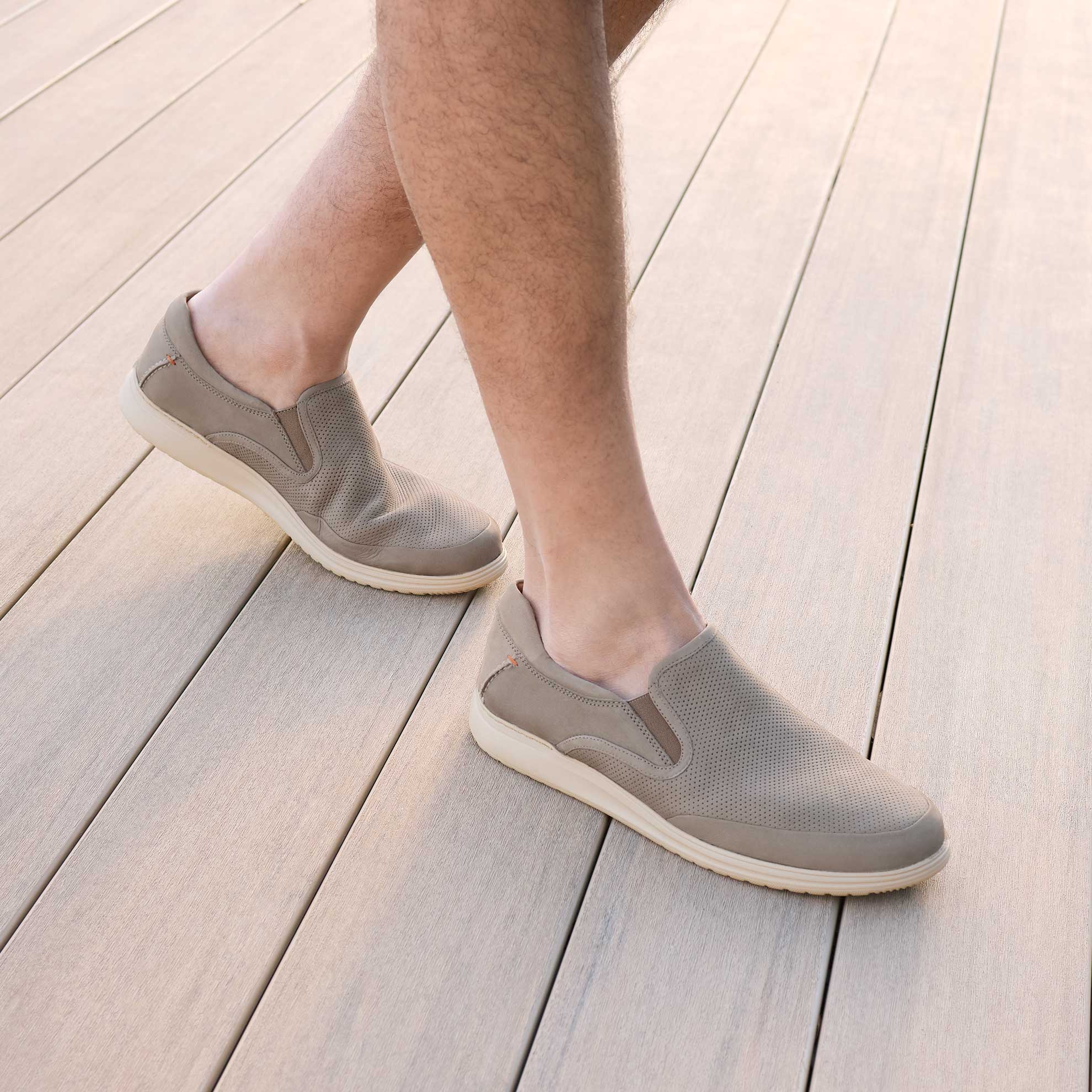 Men's Featherlight Olema Slip-Ons | Mushroom Nubuck – Samuel Hubbard