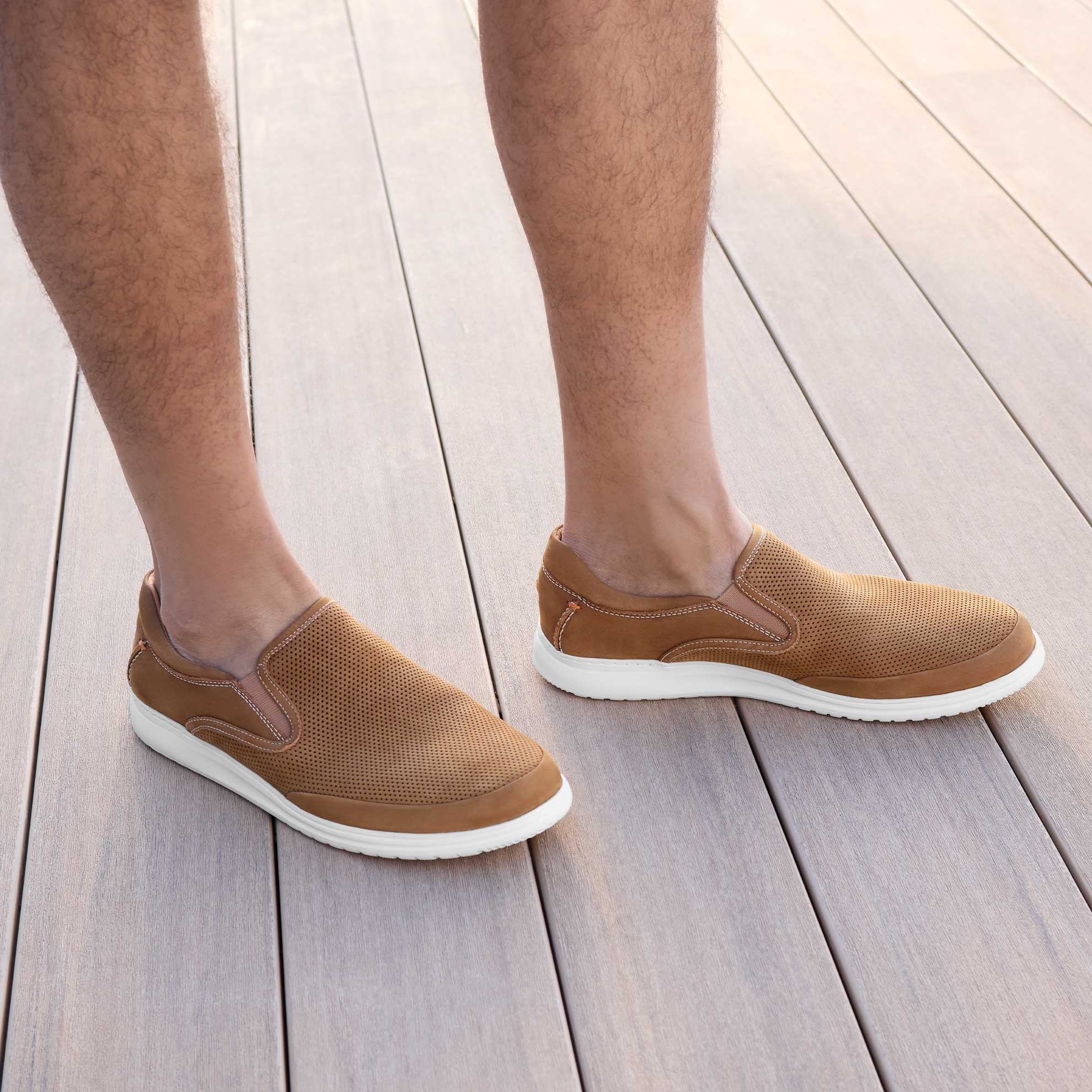 Men's Featherlight Olema Slip-Ons | Nutmeg Nubuck – Samuel Hubbard