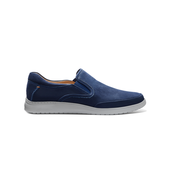 Men's Olema Slip-On Casual Shoe | Navy Nubuck Profile
