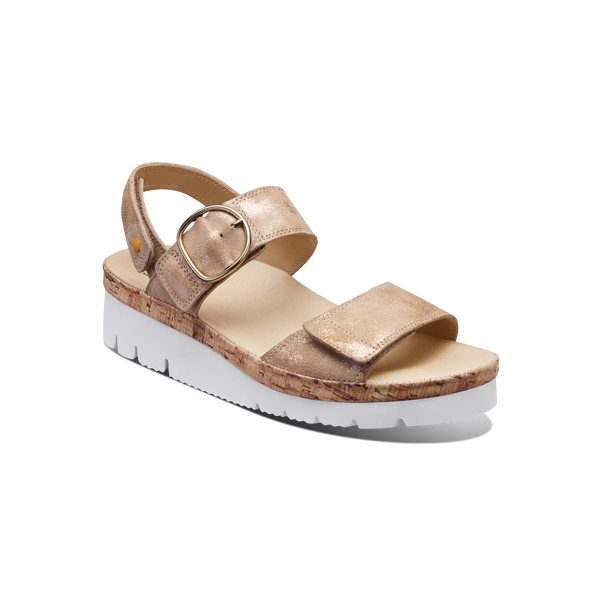 Women's Portola Two Strap Sandal Metallic Suede