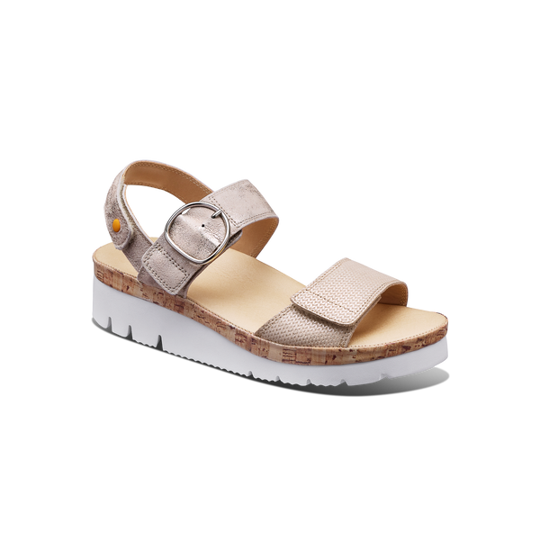 Women's Portola Two Strap Sandal Textured Pearl Leather