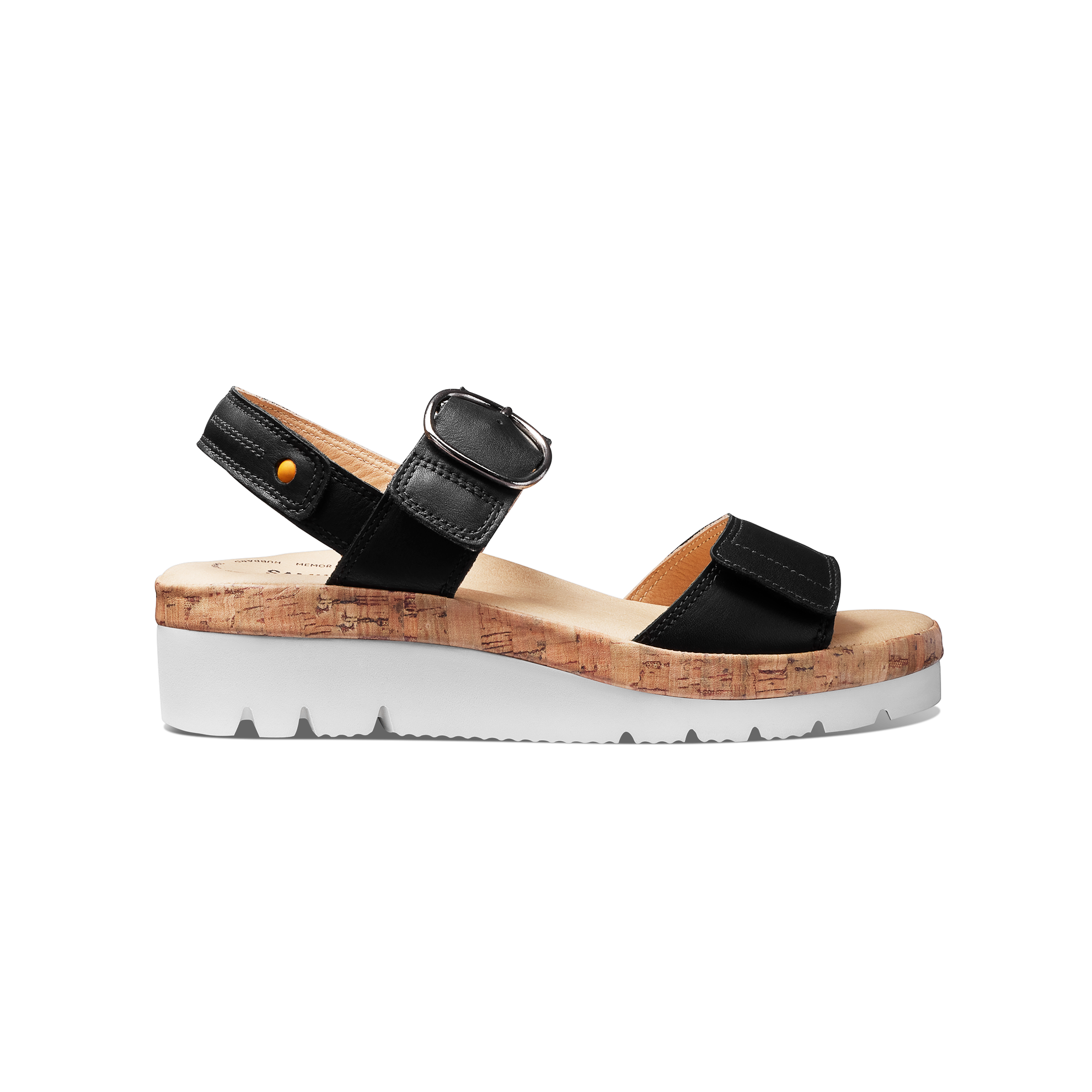 Women's Portola Two Strap Sandal | Black Leather – Samuel Hubbard