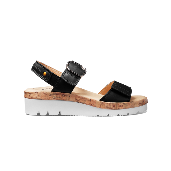 Women's Portola Two Strap Sandal | Black Leather – Samuel Hubbard