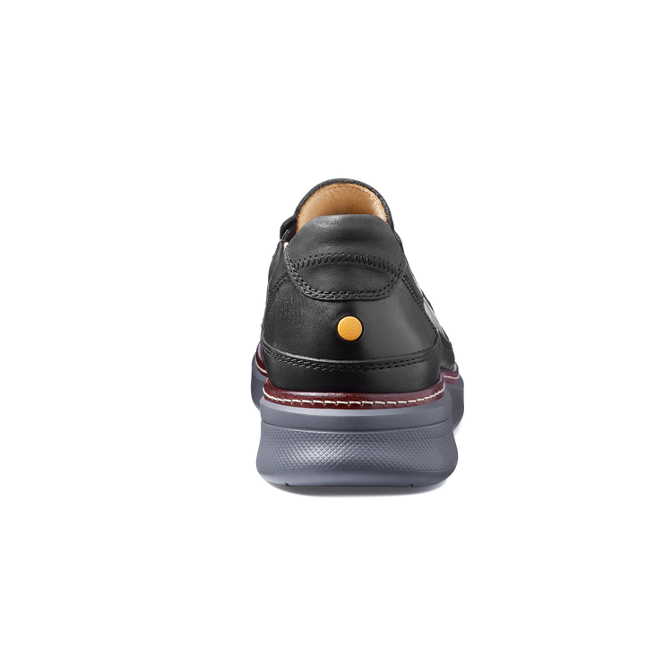 Rafael Men's Hybrid Leather Slip-Ons Black Leather on Gray Sole heel