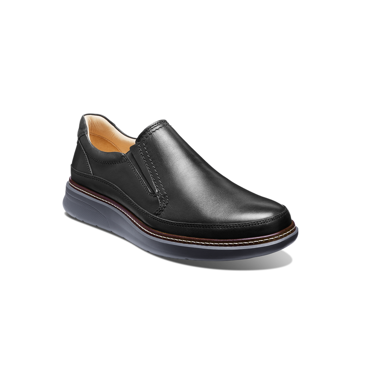 Rafael Men's Hybrid Leather Slip-Ons Black Leather on Gray Sole main