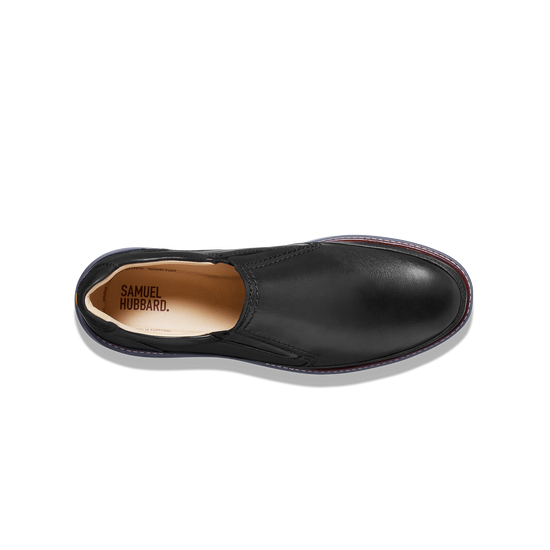 Rafael Men's Hybrid Leather Slip-Ons Black Leather on Gray Sole overhead