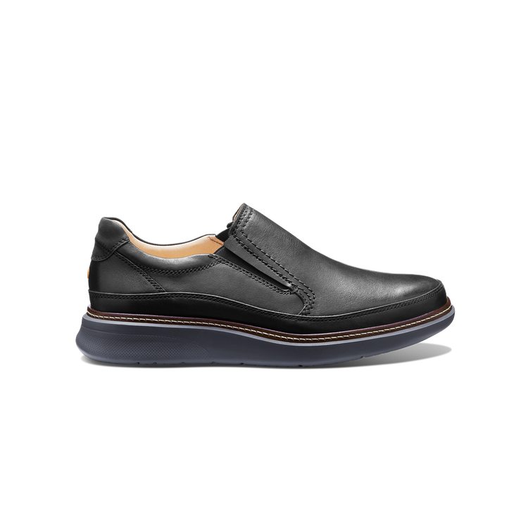 Rafael Men's Hybrid Leather Slip-Ons Black Leather on Gray Sole profile
