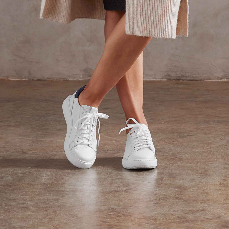 Sunset Sneaker Women's Modern Leather Sneakers White Leather close-up