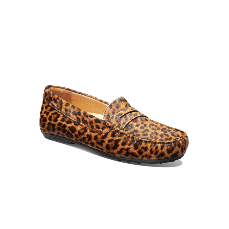 Free Spirit for Her | Women's Leather Drivers | Leopard Print