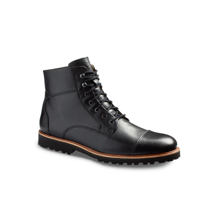 Uptown Maverick Men's Leather Side Zip Boots Black Leather Main