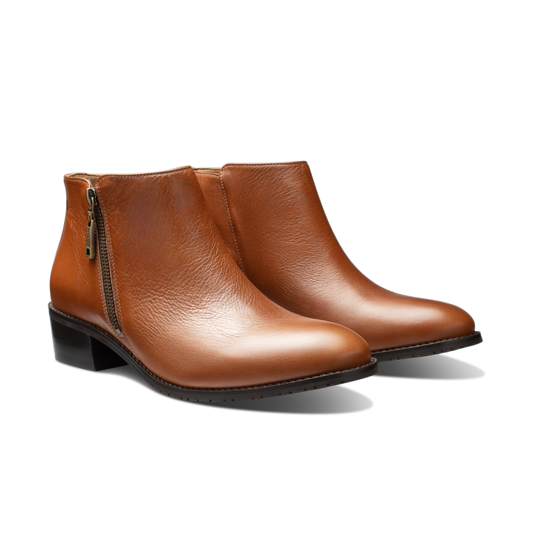 Valencia  Leather Ankle Boot Whiskey Tan Pair