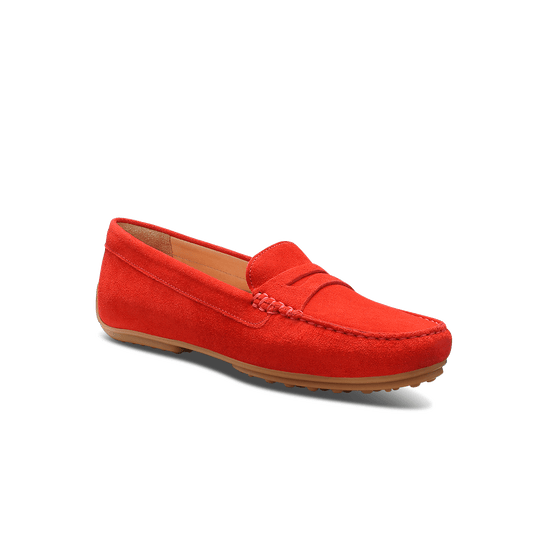 Catch A Star Red Sneakers, Women's Red Slip On Loafers