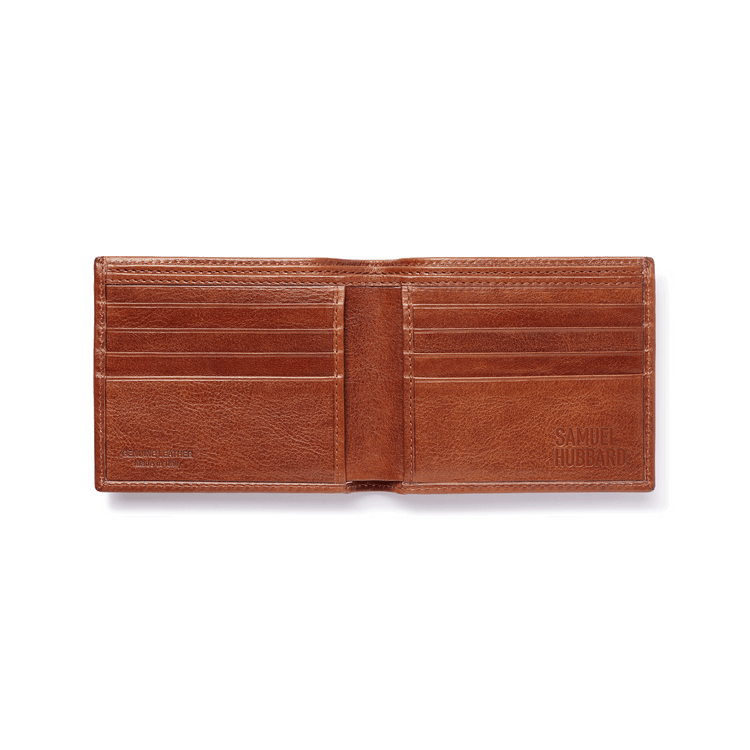 Slim Bifold Wallet Natural Tan Open