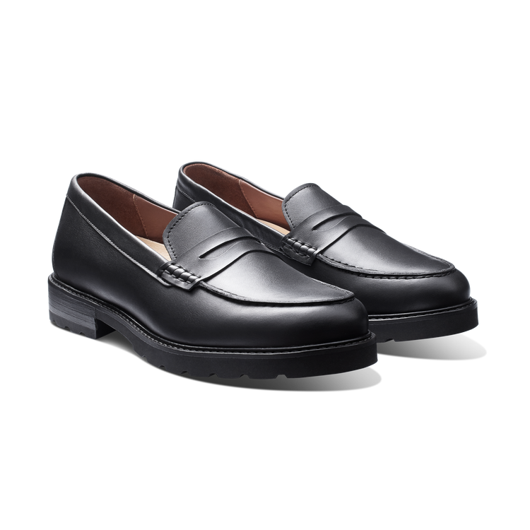 Tailored Traveler Classic Penny Loafer Black Leather pair