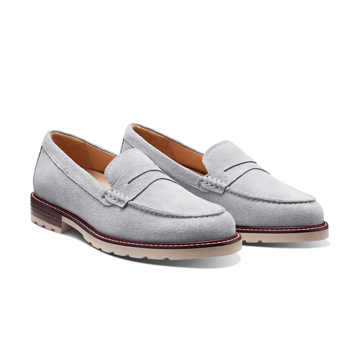 Tailored Traveler Classic Penny Loafer light gray suede