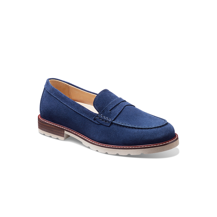 Tailored Traveler | Women's Classic Penny Loafer | Navy Suede