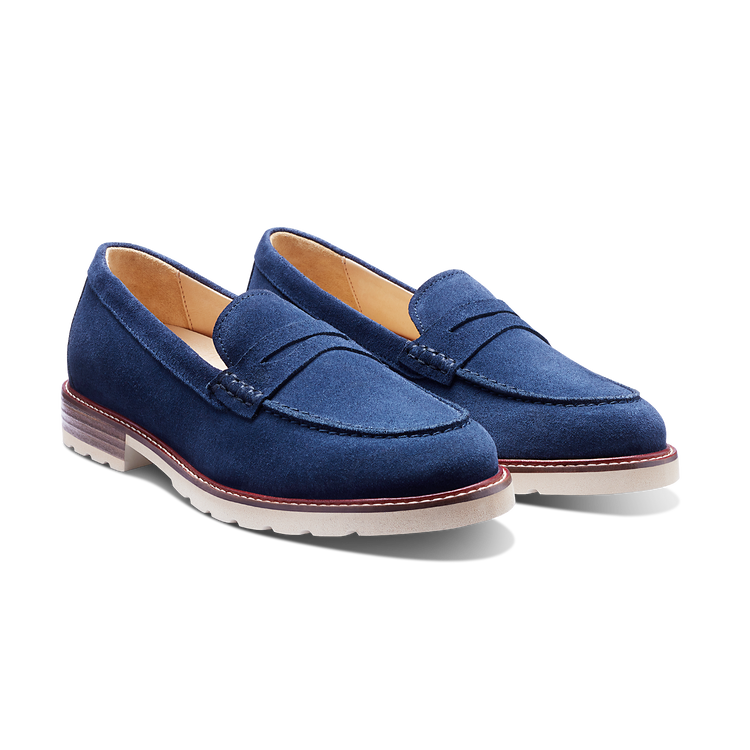Tailored Traveler Classic Penny Loafer navy suede