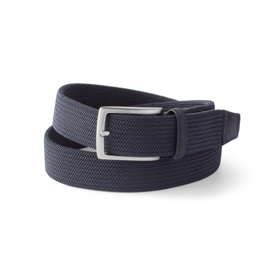Easy Men's Woven Rayon Belt Navy Wrapped