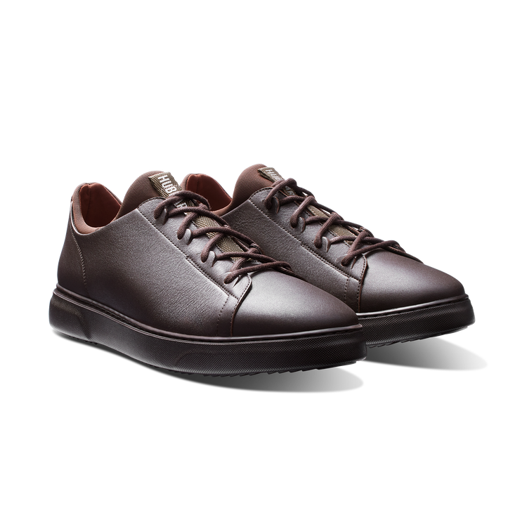Hubbard Flight Espresso Brown Leather on Brown Sole Sneakers 