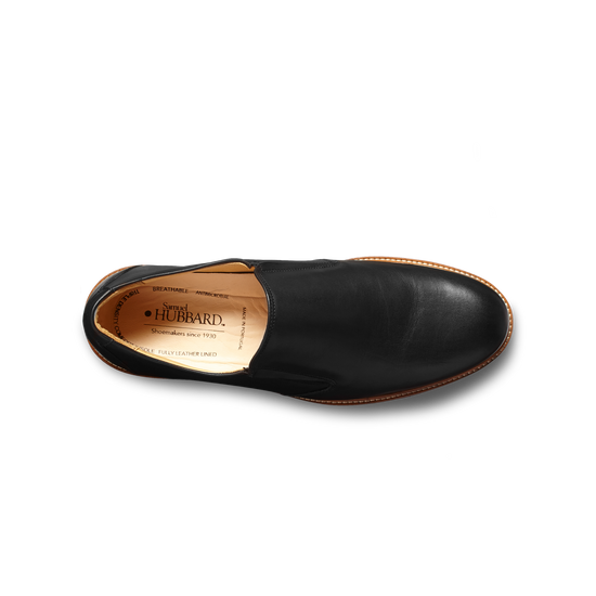 Frequent Traveler Black Leather Loafers  overhead