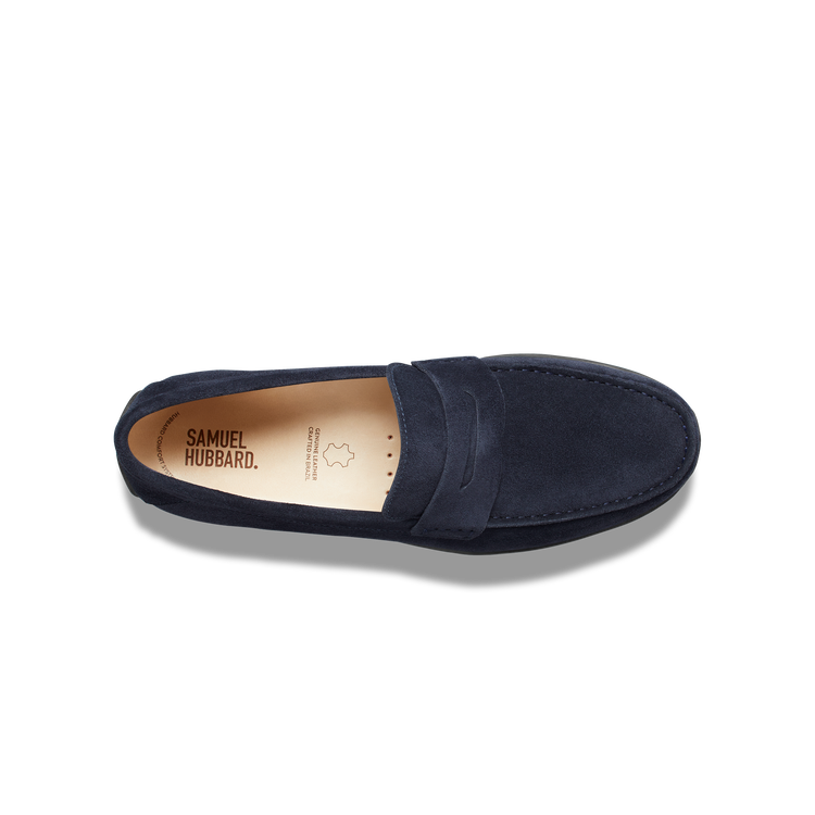 Free Spirit for hIm Navy Suede overhead