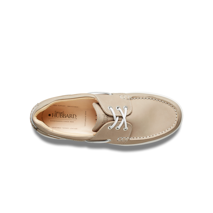 New Endeavor Leather Boat Shoe Driftwood Natural