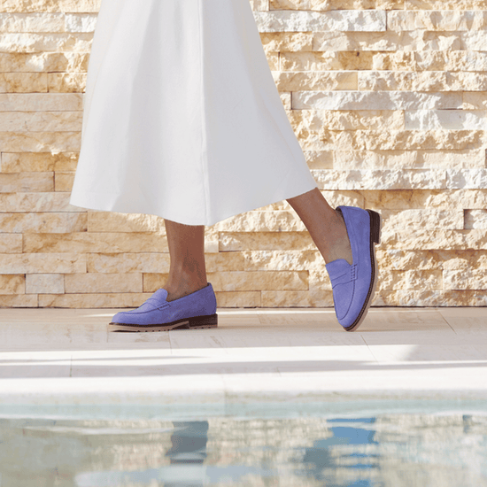 Tailored | Women's Penny Loafer | Periwinkle Suede