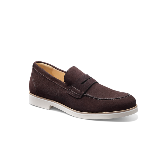 Tailored Traveler Classic Penny Loafer coffee bean suede
