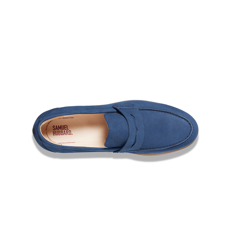 Tailored Traveler Classic Penny Loafer navy nubuck