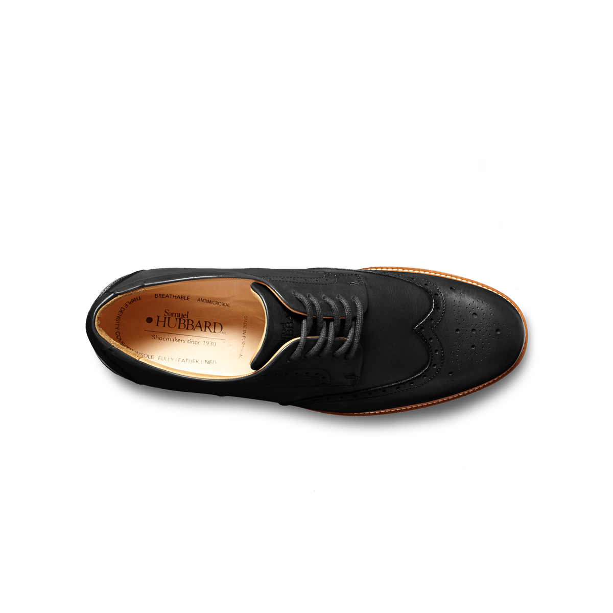 Samuel Hubbard Tipping Point Black Leather Wingtip Oxford Shoes Vibram Sole 10 Samuel Hubbard Tipping Point Black Leather main image 3